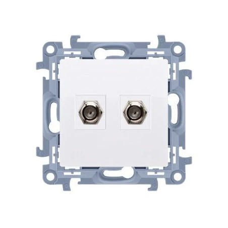 Gniazda-antenowe - białe gniazdo antenowe sat podwójne końcowe casf2.01/11 simon 10 kontakt-simon 