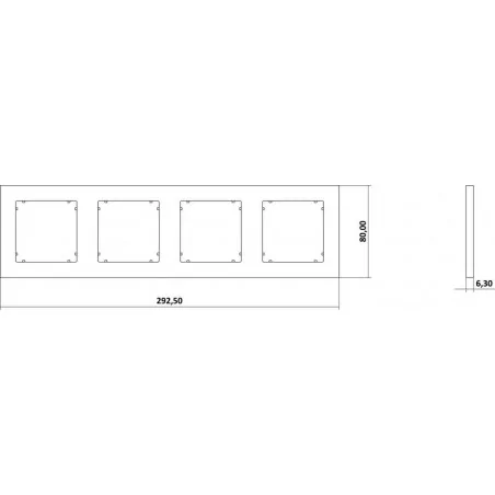 Ramki-poczworne - czarna matowa ramka poczwórna 12mr-4 deco mini karlik 