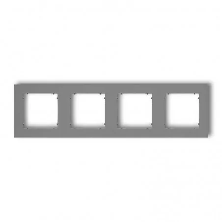 Ramki-poczworne - szara matowa ramka poczwórna 27mr-4 deco mini karlik 