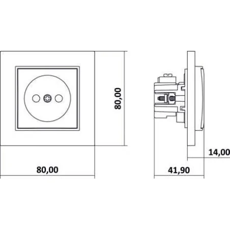 Gniazda-pojedyncze-podtynkowe - gniazdo pojedyncze bez uziemienia z przesłonami torów prądowych szary mat 27mgp-1p deco mini karlik 
