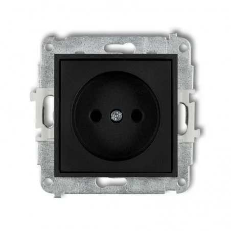 Gniazda-pojedyncze-podtynkowe - czarne matowe gniazdo pojedyncze bez uziemienia z przesłonami torów 12mgp-1p deco mini karlik 