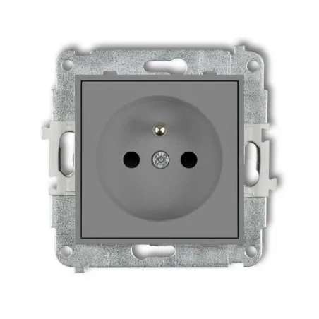 Gniazda-pojedyncze-podtynkowe - gniazdo pojedyncze z uziemieniem szary mat 27mgp-1zp deco mini karlik 
