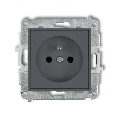 Gniazda-pojedyncze-podtynkowe - gniazdo pojedyncze z uziemieniem grafitowy mat 28mgp-1zp deco mini 