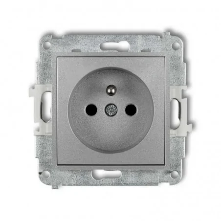 Gniazda-pojedyncze-podtynkowe - pojedyncze gniazdo z uziemieniem srebrny metalik 7mgp-1zp deco mini karlik 