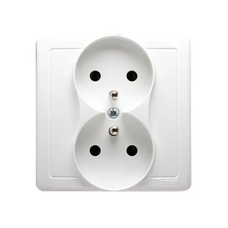 Gniazda-elektryczne - białe gniazdo wtyczkowe podwójne z uziemieniem bmgz2/11 simon basic kontakt-simon 