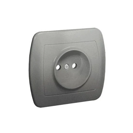 Gniazda-elektryczne - srebrne gniazdo pojedyncze bez uziemienia ag1e/26 simon akord kontakt-simon 