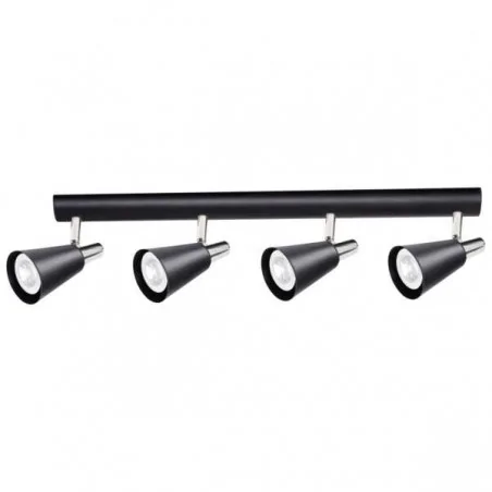Kinkiety - listwa oświetleniowa poczwórna czarna 4x35w gu10 el-4i b-sr sempra kanlux 