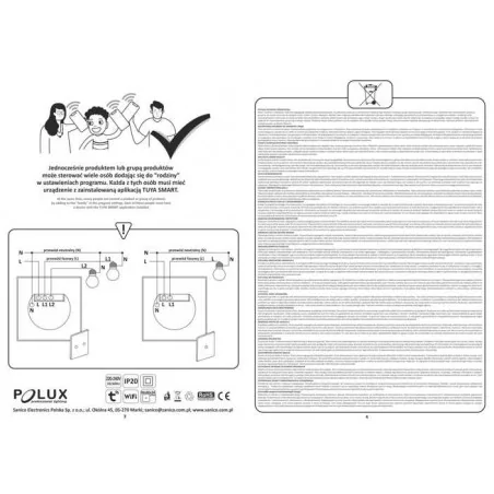 Wylaczniki-jednobiegunowe - włącznik światła pojedynczy sterowany smartfonem tuyasmart 314338 polux 