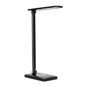 Lampki-biurkowe - czarna lampka led na biurko z ładowarką indukcyjną usb i regulacją światła or-lb-1538/b wirle orno