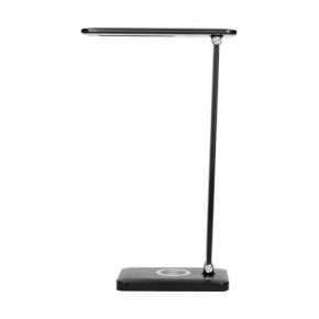 Lampki-biurkowe - czarna lampka led na biurko z ładowarką indukcyjną usb i regulacją światła or-lb-1538/b wirle orno 
