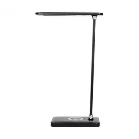 Lampki-biurkowe - czarna lampka led na biurko z ładowarką indukcyjną usb i regulacją światła or-lb-1538/b wirle orno 