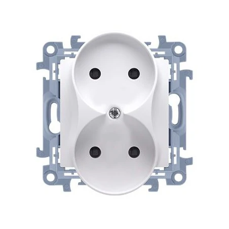 Gniazda-podwojne-podtynkowe - białe gniazdo podwójne bez uziemienia cg2m.01/11 simon 10 kontakt-simon 
