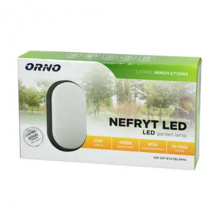 Oprawy-led-zewnetrzne - oprawa ogrodowa led o mocy 15w czarna neutralne światło or-op-6147blpm4 nefryt orno 