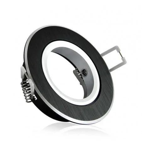 Oprawy-sufitowe-ruchome - oczko sufitowe ruchome czarny szczotkowany 8w east opal 301536 polux 