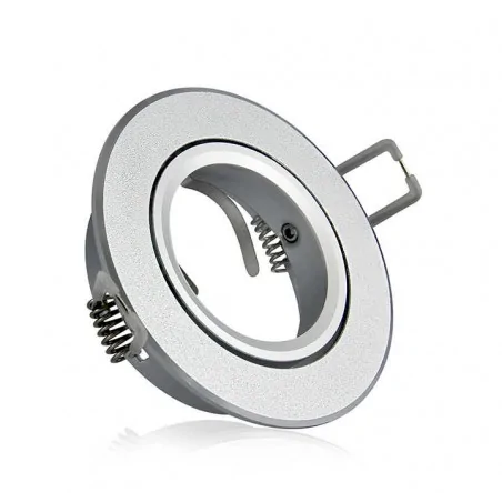 Oprawy-sufitowe-ruchome - ruchoma oprawa sufitowa srebrny piaskowany gu10 8w east opal 301567 polux 