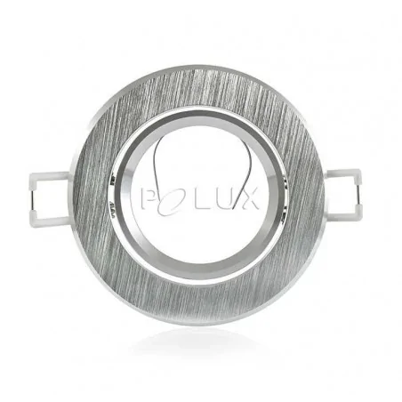 Oprawy-sufitowe-ruchome - oprawa sufitowa podtynkowa ruchoma srebrny szczotkowany 8w gu10 east opal 301550 polux 