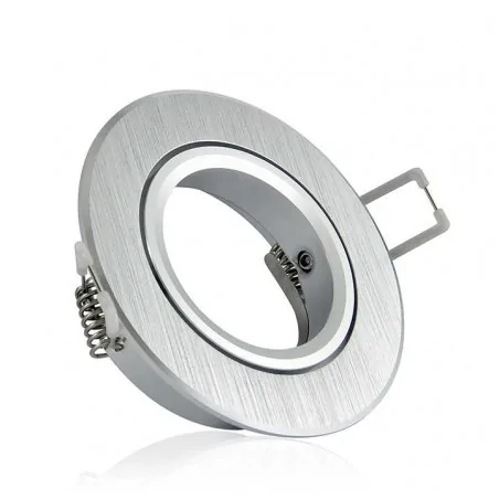 Oprawy-sufitowe-ruchome - oprawa sufitowa podtynkowa ruchoma srebrny szczotkowany 8w gu10 east opal 301550 polux 