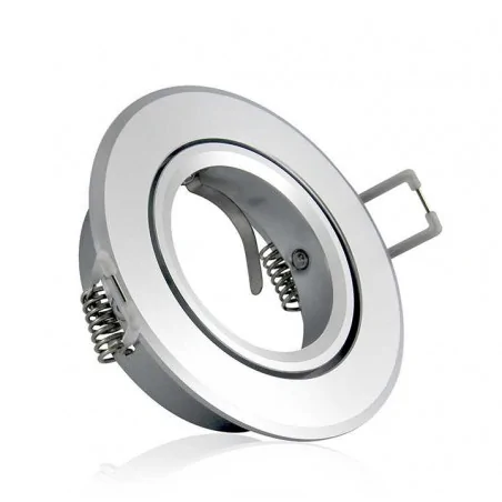 Oprawy-sufitowe-ruchome - srebrne oczko sufitowe uchylne z oprawką gu10 8w east opal 301543 polux 