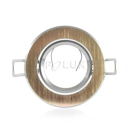 Oprawy-sufitowe-ruchome - złota szczotkowana oprawa sufitowa ruchoma gu10 8w east opal 301574 polux 
