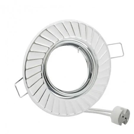 Oprawy-sufitowe-ruchome - oczko sufitowe biało-srebrne ruchome fobos 7805 310255 polux 