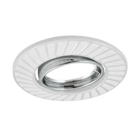 Oprawy-sufitowe-ruchome - oczko sufitowe biało-srebrne ruchome fobos 7805 310255 polux 