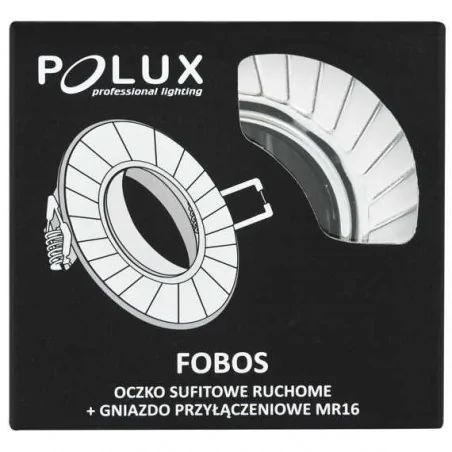 Oprawy-sufitowe-ruchome - oczko sufitowe biało-srebrne ruchome fobos 7805 310255 polux 