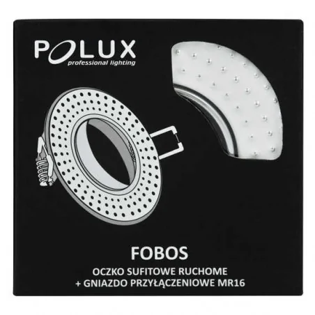 Oprawy-sufitowe-ruchome - oczko sufitowe ruchome biało srebrne 8w gu10 mr16 fobos 7807 310279 polux 