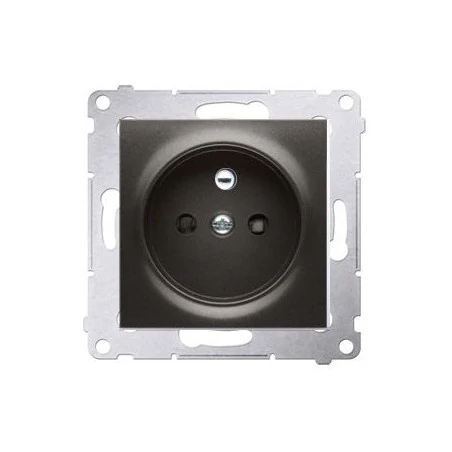 Gniazda-elektryczne - gniazdo pojedyncze z uziemieniem z przesłonami antracyt dgz1z.01/48 simon 54 kontakt-simon 