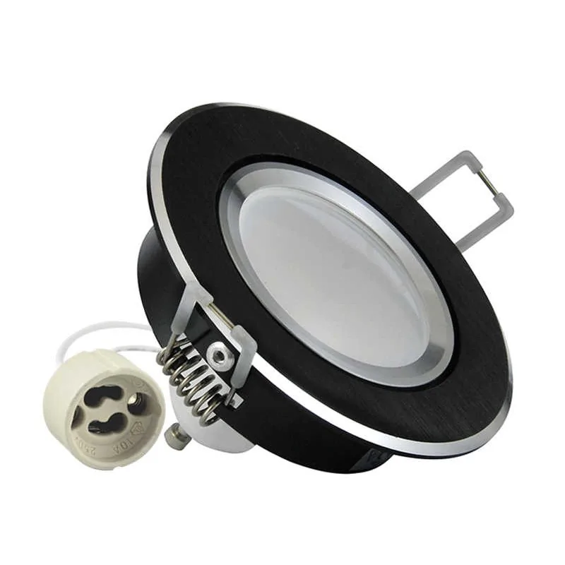 Oprawy-sufitowe-ruchome - oprawa sufitowa ruchoma podtynkowa czarna szczotkowana z żarówką led i oprawką sun olal led 301178 polux firmy POLUX GOLDLUX 