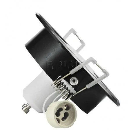 Oprawy-sufitowe-ruchome - oprawa sufitowa ruchoma podtynkowa czarna szczotkowana z żarówką led i oprawką sun olal led 301178 polux 