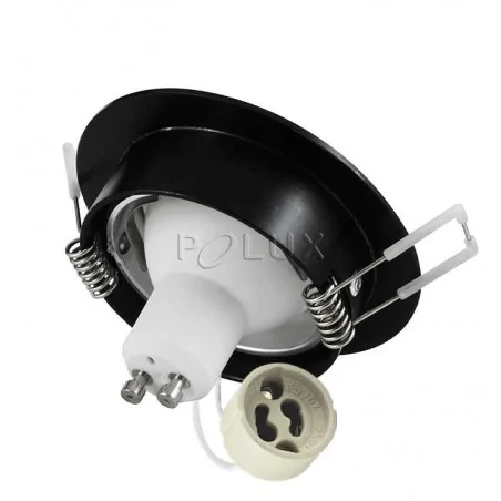 Oprawy-sufitowe-ruchome - oprawa sufitowa ruchoma podtynkowa czarna szczotkowana z żarówką led i oprawką sun olal led 301178 polux 