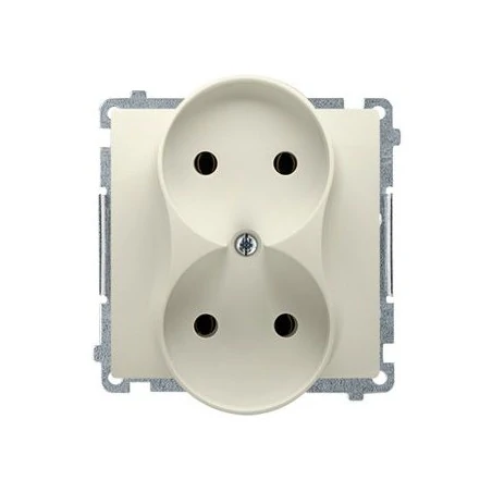 Gniazda-podwojne-podtynkowe - beżowe gniazdo wtyczkowe podwójne bez uziemienia bmg2m.01/12 simon basic kontakt-simon 