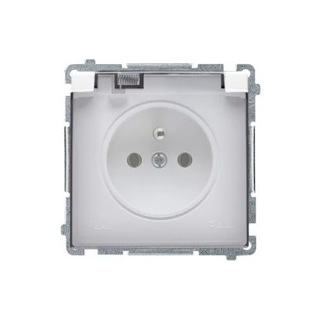 Gniazda-elektryczne - białe gniazdo wtyczkowe ip44 -  klapka bmgz1b.01/11a simon basic kontakt-simon 