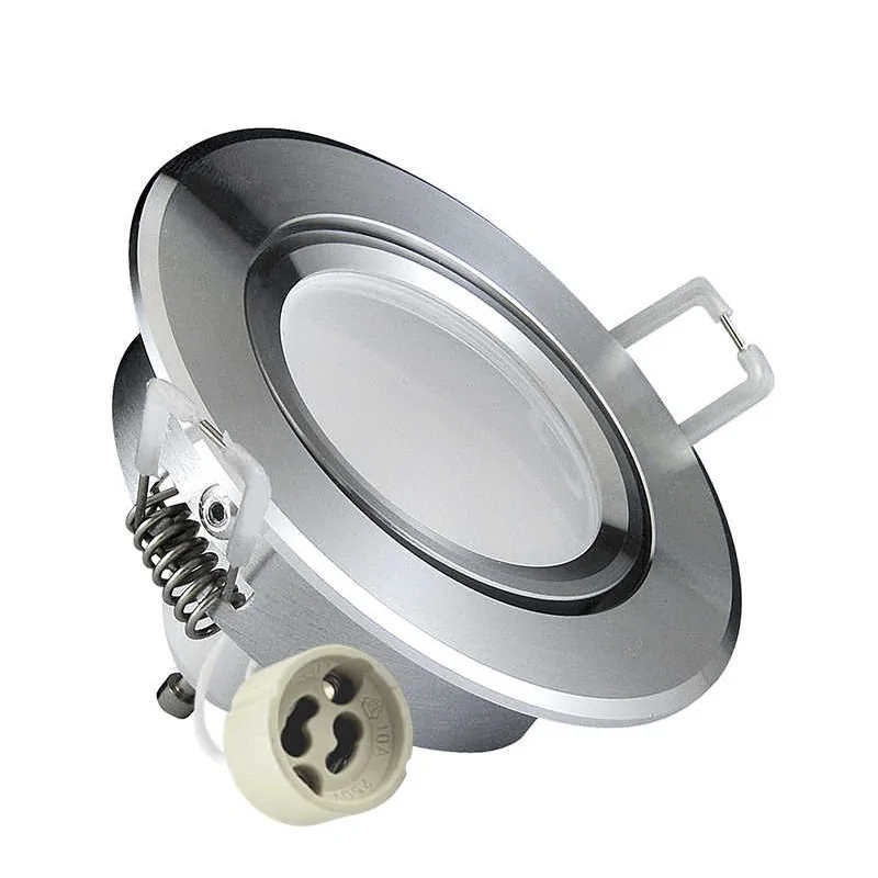 Oprawy-sufitowe-ruchome - oprawa sufitowa ruchoma srebrny połysk 1 żarówka led+oprawka gu10 sun olal led 301185 polux firmy POLUX GOLDLUX 