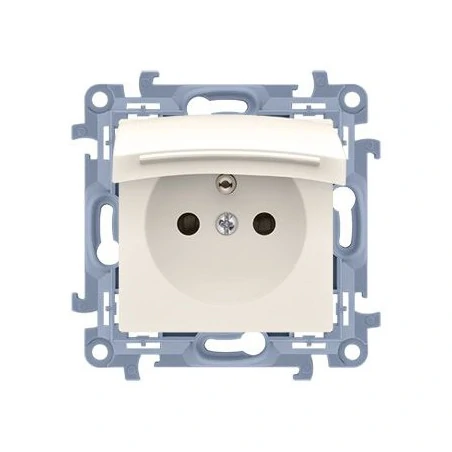 Gniazda-elektryczne - kremowe gniazdo pojedyncze ip44 z klapką cgz1b.01/41 simon 10 kontakt-simon 