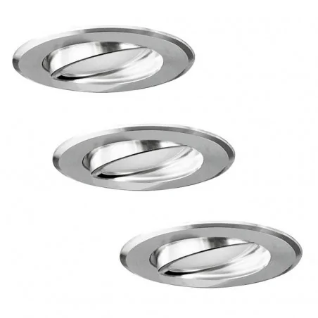 Oprawy-sufitowe-ruchome - zestaw oczek sufitowych srebrny połysk 3xżarówka+oprawka gu10 sun olal 305268 polux 