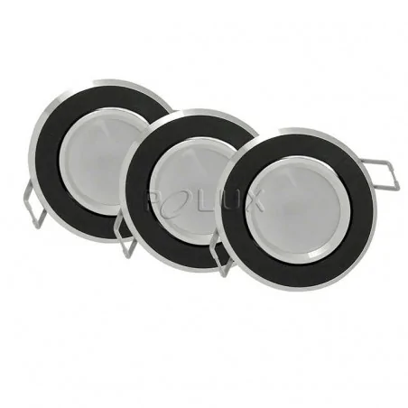 Oprawy-sufitowe-ruchome - zestaw oczek sufitowych podtynkowych ruchomych czarnych 3x żarówka led+oprawka gu10 sun olal 305251 polux 