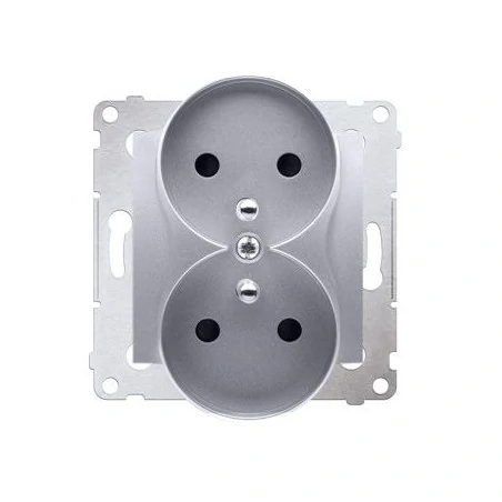 Gniazda-elektryczne - gniazdo podtynkowe podwójne z uziemieniem z przesłonami do ramek premium dgz2mz.01/43 simon 54 kontakt-simon 