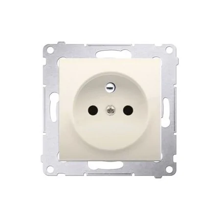 Gniazda-pojedyncze-podtynkowe - kremowe gniazdo wtyczkowe pojedyncze z uziemieniem z przesłonami  dgz1z.01/41 simon 54 kontakt-simon 