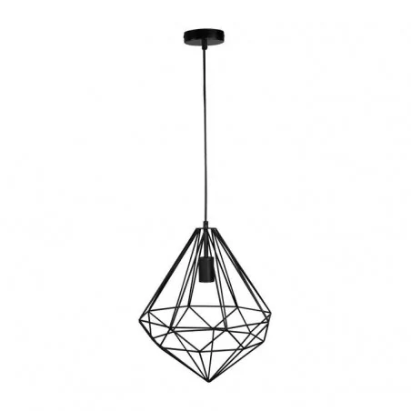 Oswietlenie-sufitowe - lampa druciana wisząca loftowa czarna industrial funda 314659 polux 