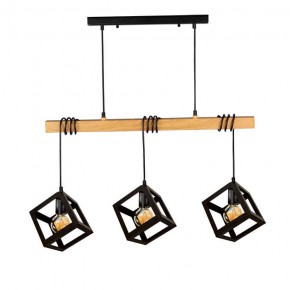 Lampy-sufitowe - lampa wisząca sufitowa czarna sześciany potrójna sweden wood polux