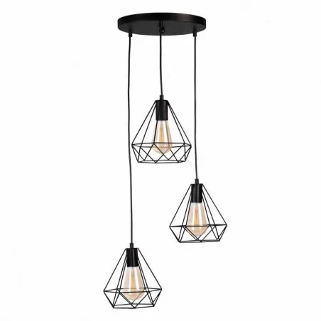 Oswietlenie-sufitowe - lampa ażurowa potrójna na kole druciana 3xe27 .vigo polux 