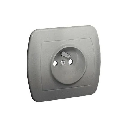 Gniazda-pojedyncze-podtynkowe - srebrne gniazdo pojedyncze z uziemieniem agz1e/26 simon akord kontakt-simon 