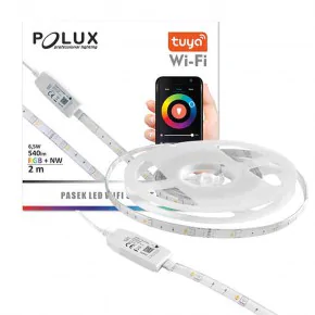 Tasmy-led - taśma ledowa 2m 6,5w rgb+ neutralna w zestawie z zasilaczem i sterownikiem wifi smart tuya polux 