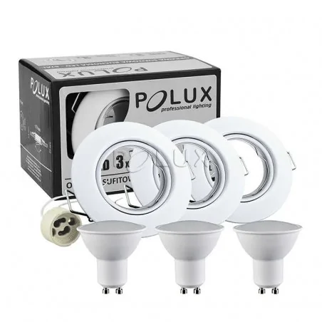 Oprawy-sufitowe-ruchome - ruchome oczka sufitowe białe podtynkowe zestaw olin 306210 polux  Oprawy-sufitowe-ruchome - ruchome oczka sufitowe białe podtynkowe zestaw olin 306210 polux