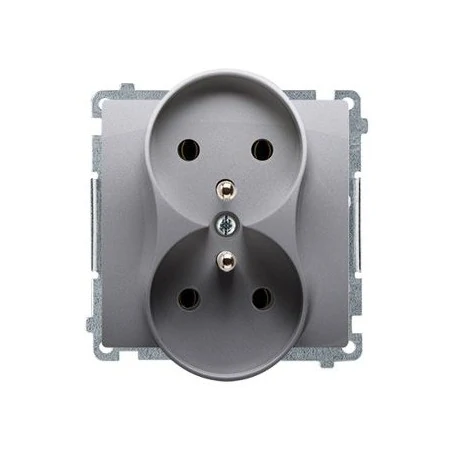 Gniazda-elektryczne - gniazdo wtyczkowe podwójne z uziemieniem inox bmgz2m.01/21 simon basic kontakt-simon 