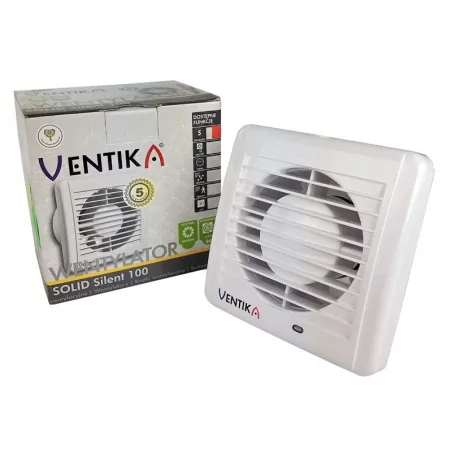 Wentylatory-o-srednicy-100 - cichy wentylator standardowy biały o średnicy 100 solid silent d100sr ventika 