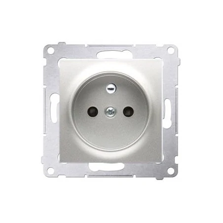 Gniazda-pojedyncze-podtynkowe - gniazdo pojedyncze z uziemieniem srebrny mat dgz1z.01/43 simon 54 kontakt-simon 