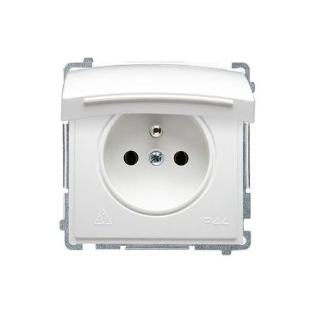 Gniazda-pojedyncze-podtynkowe - białe gniazdo wtyczkowe pojedyncze w wersji ip44 -  klapka bmgz1b.01/11 simon basic kontakt-simon 