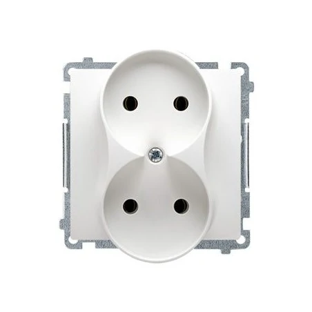 Gniazda-podwojne-podtynkowe - białe gniazdo wtyczkowe podwójne bez uziemienia bmg2m.01/11 simon basic kontakt-simon 